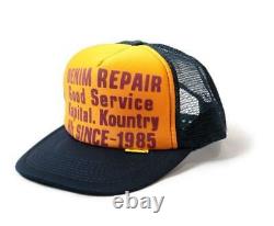 Kapital kountry DENIM REPAIR SERVICE PT 2TONE truck cap hat trucker navy gold