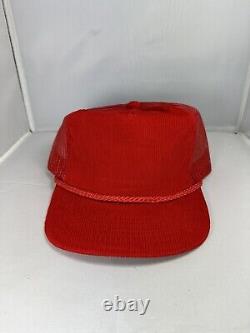 LOT OF 10 VTG 80s AMAPRO Red Corduroy Snapback Trucker Hat, Cap Rope, DEADSTOCK