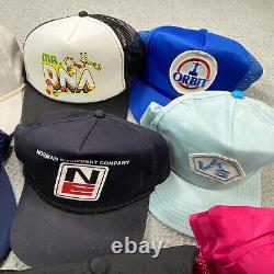 Lot Of 12 Mixed Hats Vintage Snapback Trucker Strapback Cap USA Retro Company