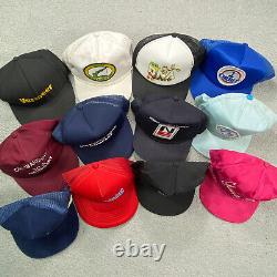 Lot Of 12 Mixed Hats Vintage Snapback Trucker Strapback Cap USA Retro Company
