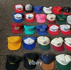 Lot Of 50 Vintage Trucker Hat Snapback Cap Farm Tourist Resellers Grandpa Lot