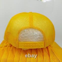 Lot of 11 Vintage Yellow Yupoong Foam Trucker Blank Plain Snapback Hat Cap Rope