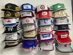 Lot of 150 RANDOM Vintage 3 Stripe Bar Trucker Hat Snapback Cap Three Mesh 80s