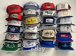 Lot of 150 RANDOM Vintage 3 Stripe Bar Trucker Hat Snapback Cap Three Mesh 80s