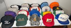 Lot of 20 Vtg Trucker Patch Hats NCAA OHIO ATT USA 80s 90s Cap Snap Back Hat