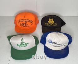 Lot of 20 Vtg Trucker Patch Hats NCAA OHIO ATT USA 80s 90s Cap Snap Back Hat