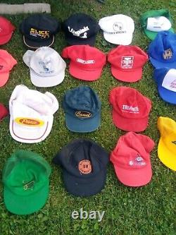 Lot of 61 vintage trucker hat cap advertising patches