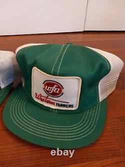 Lot of Vtg K Brand WFA Western Farmers Mesh Green White Trucker Hats Cap Colors