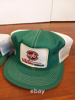Lot of Vtg K Brand WFA Western Farmers Mesh Green White Trucker Hats Cap Colors