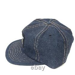 Louisville Mfg CAT Patch Snapback Hat Cap Made In USA Caterpillar Denim NOS XX