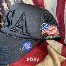 Love, America USA Blackout Colored Trucker Hat