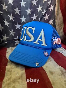 Love, America USA Blue Colored Trucker Hat