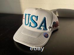 Love, America USA Blue On White Colored Trucker Hat