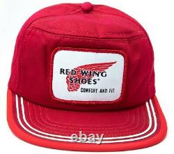 MINT NOS Vintage Red Wing Shoes SnapBack Trucker Hat Cap Made In USA Size M Rare