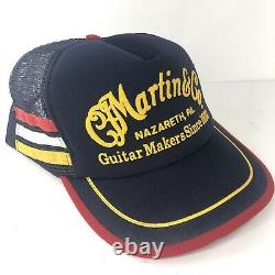 Martin & Co Guitars Rare Vintage MADE IN USA 3 STRIPE Trucker Hat Cap Snapback
