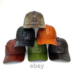 Men's Brown Trucker Hat Alligator Leather Baseball Caps Snapback Bucket Hat Gift