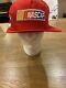 Nascar Vtg Red Mesh 3 Stripe Snapback Trucker Hat Cap Rare Made In Usa. Tn