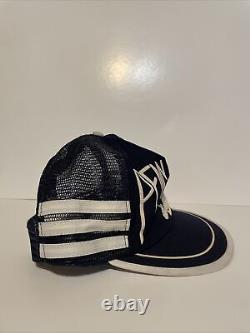 NEW Vintage 80's Puff Print 3 Stripe PENN STATE Snapback Trucker Hat