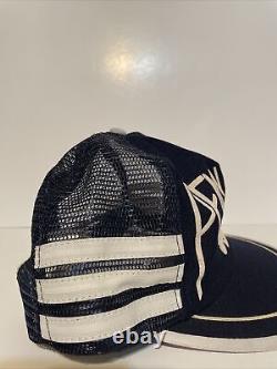 NEW Vintage 80's Puff Print 3 Stripe PENN STATE Snapback Trucker Hat