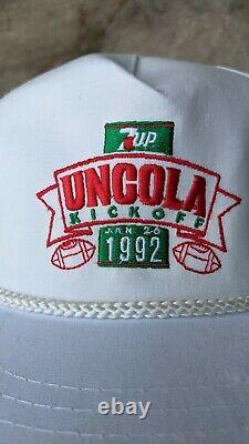 NOS New Vtg strapback 90s snapback TRUCKER CAP hat 7UP 1992 uncola kickoff rope