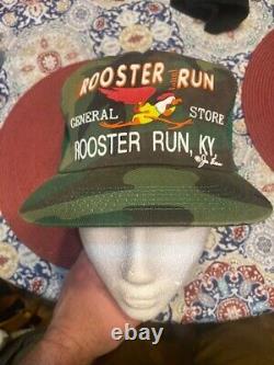 NOS Vintage Camo Rooster Run General Store K-BRAND Snapback Trucker Hat KY