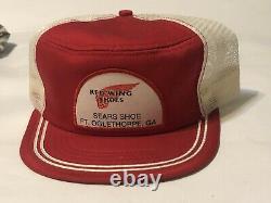 NOS Vintage Red Wing Shoes SnapBack Trucker Hat Cap Made In USA Size L Deadstock