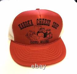 NOS Vtg 80's OTTO Mesh TRUCKER Hat Kahoka CHEESE Shop Mo Snapback Redneck Cap