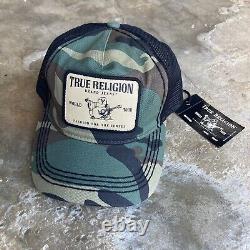 NWT Y2K True Religion Camo Mesh Trucker Snapback Hat Cap 2003 USA