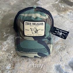 NWT Y2K True Religion Camo Mesh Trucker Snapback Hat Cap 2003 USA