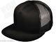 New Black Trucker Cap Plain Mesh Baseball Snapback Fitted Flat Peak Hat