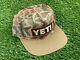 New Camo Flat Brim Yeti Mesh Trucker Hat Mens Adjustable Hunting Fishing Cap Nwt