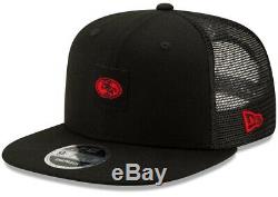 New Era Red Black White San Francisco 49ers Shanahan square trucker snapback hat