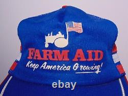 New Vintage Farm Aid Music Concert Three 3 Stripe Mesh Snapback Trucker Hat USA