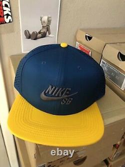 Nike SB Perforated Pro Snapback Hat Cap Trucker 629243-496 2014 New YellowithBlue