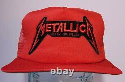 Old Vintage 1988 METALLICA ROCK BAND PATCH SNAPBACK TRUCKER HAT CAP MADE IN USA