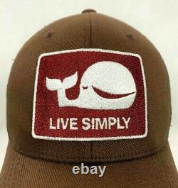 PATAGONIA RARE Big Whale LIVE SIMPLY Brown Snapback Trucker Baseball Cap Hat