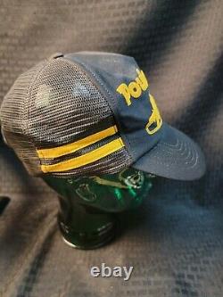 Poulan Pro Snapback Trucker Hat 2 Two Stripe Mesh Chainsaw Cap Black Yellow 3