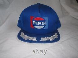 RARE VTG 90s Pepsi Cola Trucker Hat Adjustable Mesh USA Stylemaster Snapback Cap