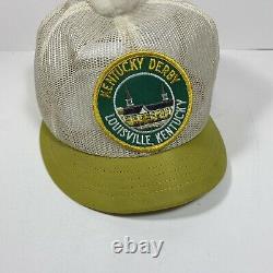 RARE! Vintage Kentucky Derby Patch Horse Race Trucker USA Mesh SnapBack Hat Cap