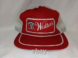 RARE! Vintage WALTER'S BEER Wisconsin Patch Snapback Trucker Hat Cap Red/White