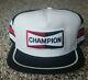 Rare Champion Snapback Trucker Hat 3 Stripe Mesh Patch Cap Swingster Racing Usa
