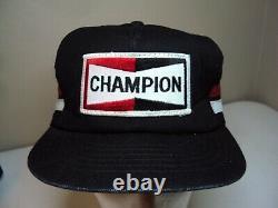 Rare Champion Snapback Trucker Hat Two Stripe Mesh Patch Cap Swingster Last One