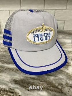 Rare Vintage 1980s Lone Star Light Beer Snapback Trucker Hat Cap 3 STRIPES US