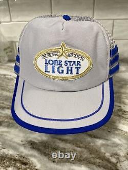Rare Vintage 1980s Lone Star Light Beer Snapback Trucker Hat Cap 3 STRIPES US