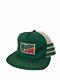 Rare Vintage 80's 3 Stripe Mountain Dew Patch Snapback Trucker Hat Green & White