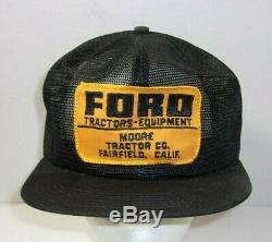 Rare Vintage Ford Tractors Moore Co. Fairfield CA Farm Trucker Hat Cap On Sale