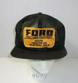 Rare! Vintage Ford Tractors Moore Co. Fairfield CA Farm Trucker Hat Cap wow