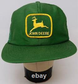 Rare Vintage LOUISVILLE John Deere Patch Trucker Mesh Snapback Hat Cap 80s Green