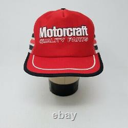 Rare Vintage Motorcraft Quality Parts Striped Trucker Mesh Snapback Hat Cap 90s
