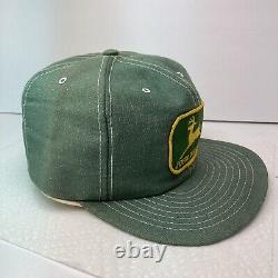 Rare Vtg Green Denim John Deere SnapBack Trucker Hat Cap Made In USA Louisville